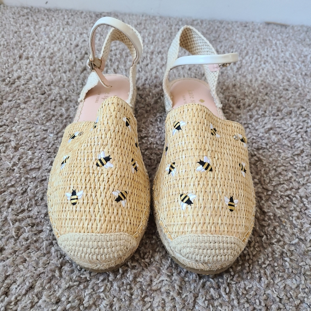 Kate Spade Bonnie Bee Straw Flats Size 8 - Picture 6 of 9